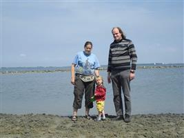 Op het 'kleine' strand vlakbij het huisje.