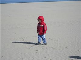 We zijn ook gaan wandelen op het grote strand 